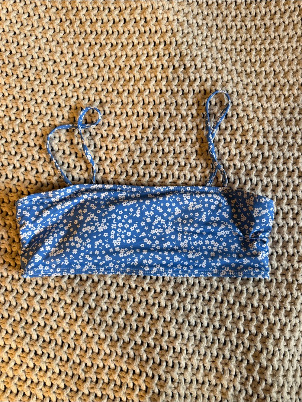 Women's Blue Floral Bikini Top